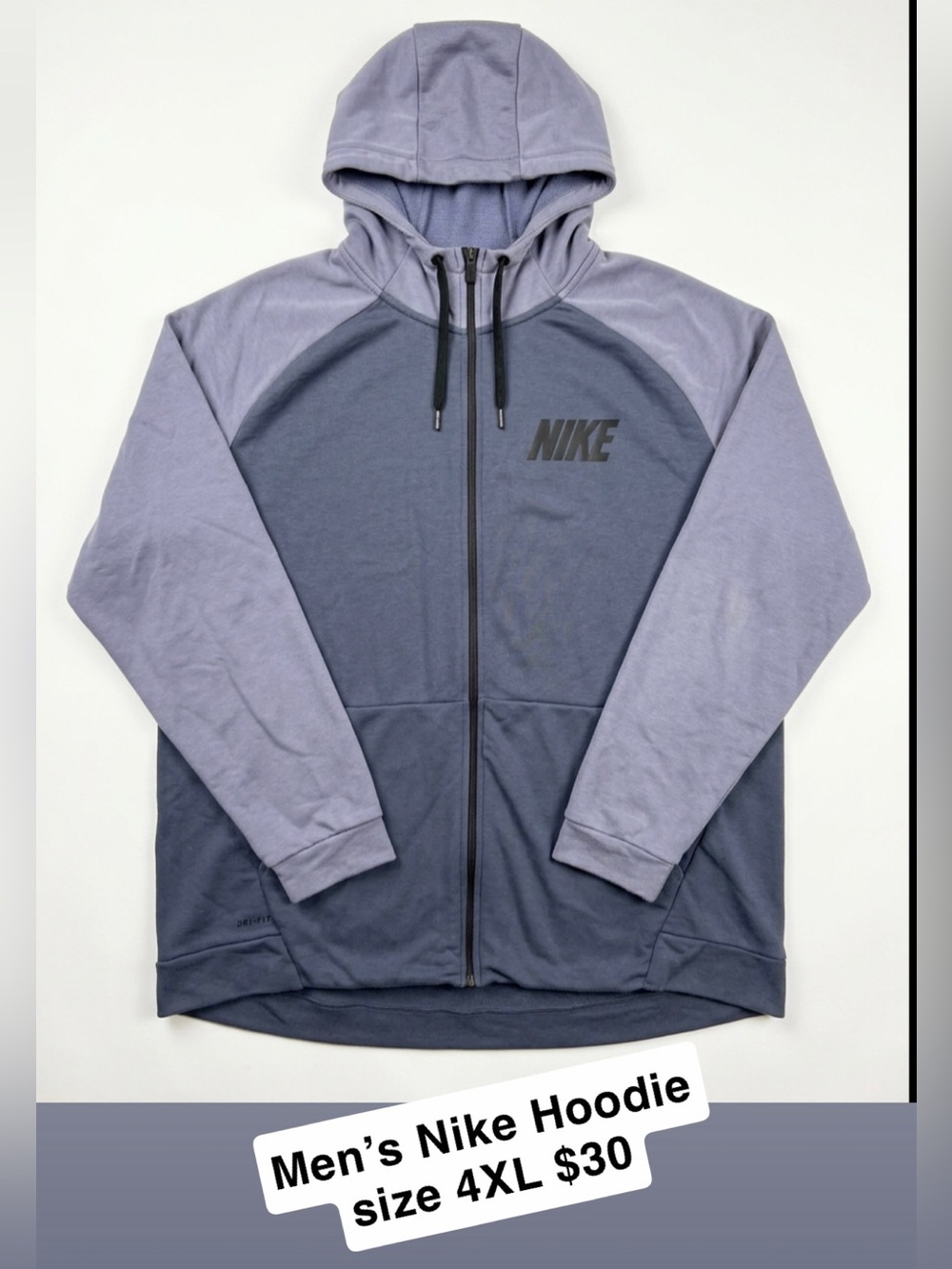 Nike Men’s Two-Tone Gray/Blue Full-Zip Hoodie